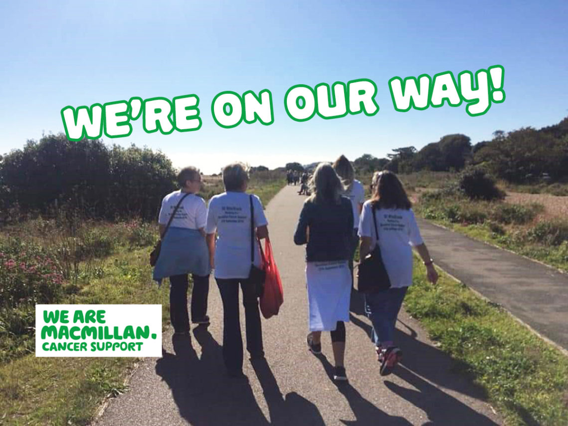 The ladies at St Winifreds Care Home beginning their Macmillan charity walk on 27 September
