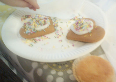 The yummy biscuits and cakes decorated by the Bright Sparks Nursery children 1