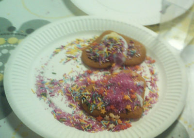 The yummy biscuits and cakes decorated by the Bright Sparks Nursery children 3