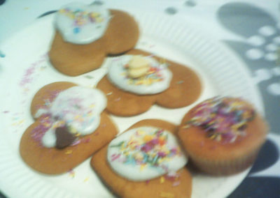 The yummy biscuits and cakes decorated by the Bright Sparks Nursery children 6