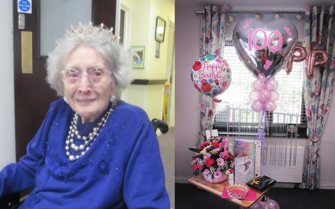 Happy 100th birthday to Lily at St Winifreds Residential Care Home