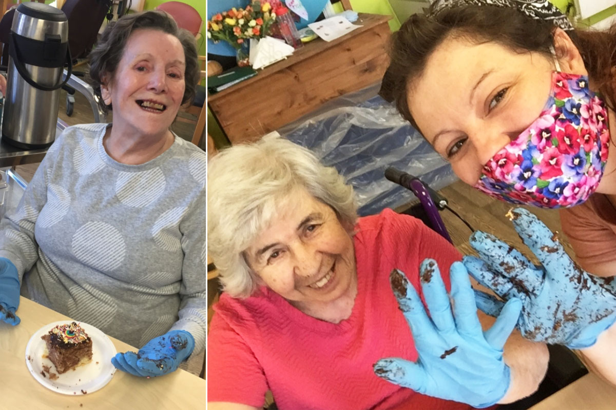 Residents cake decorating at St Winifreds Residential Care Home