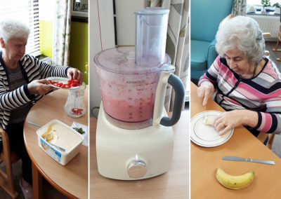 St Winifreds Care Home residents making milkshakes