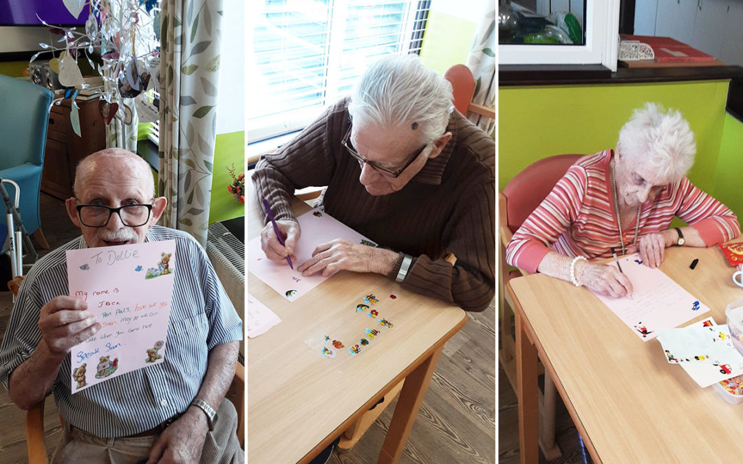 St Winifreds Care Home residents write to their Bright Sparks penpals