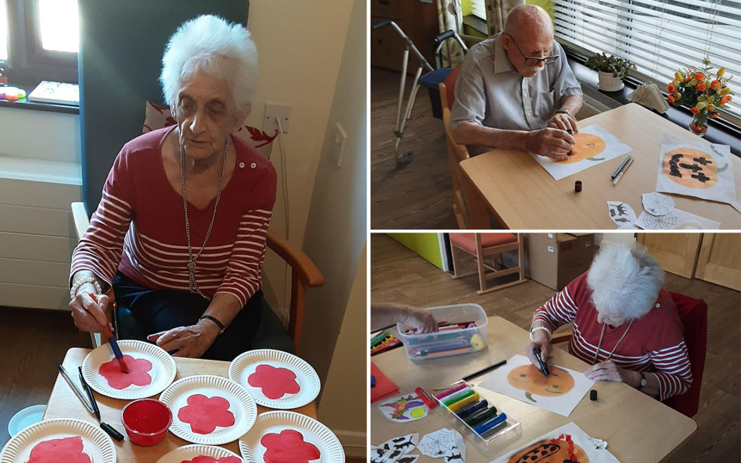Enjoying arts and crafts at St Winifreds Care Home