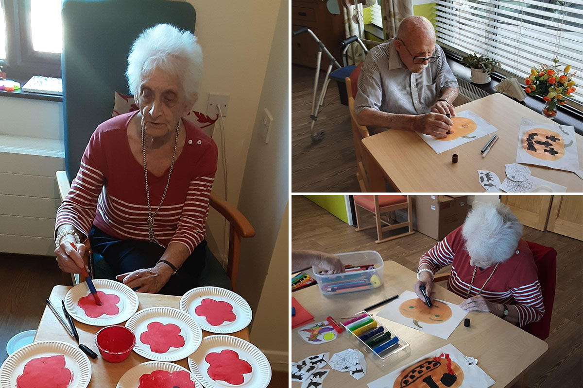 Halloween and Remembrance crafts at St Winifreds Care Home