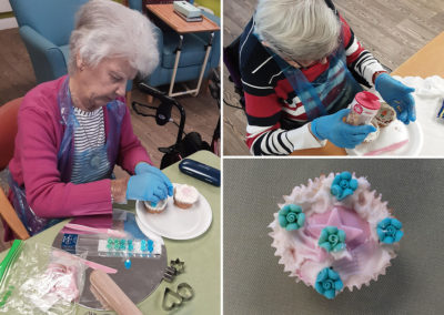 St Winifreds Care Home residents cake decorating