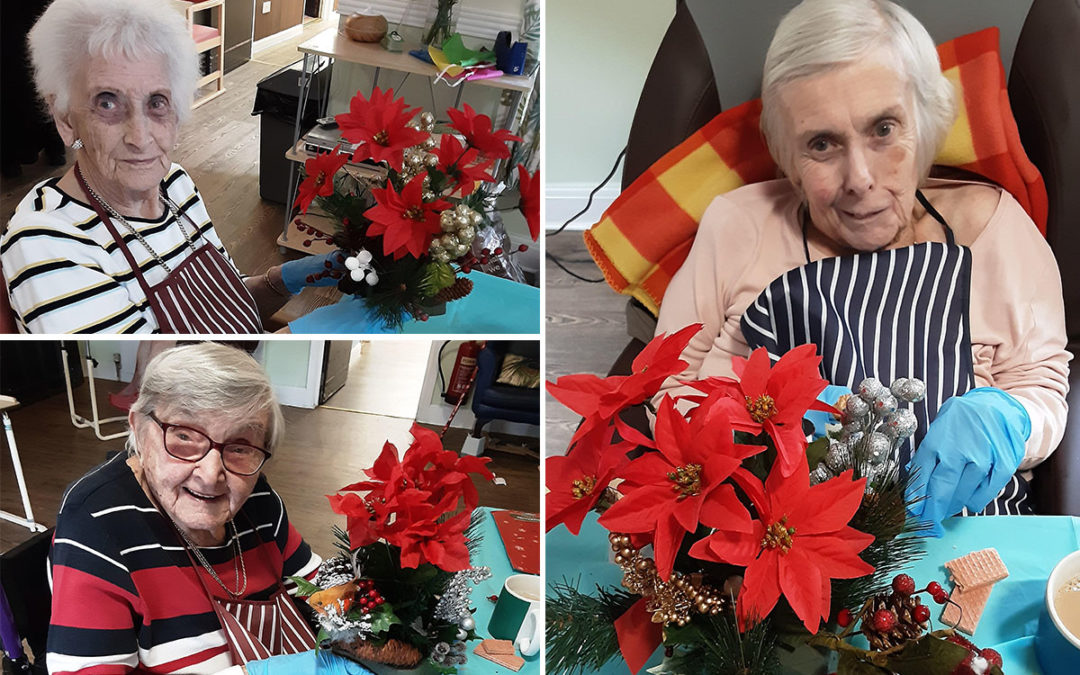 St Winifreds Care Home residents enjoy wreath making and cake decorating