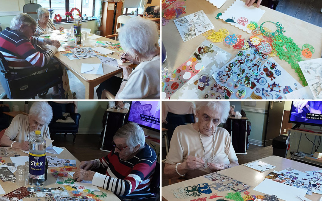 Christmas crafts and group games at St Winifreds Care Home