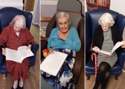 St Winifreds Care Home residents with song books