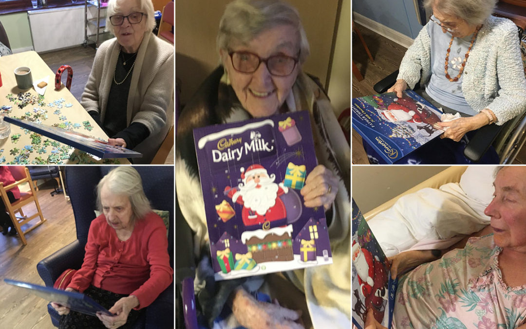 St Winifreds Care Home residents enjoy their advent calendars