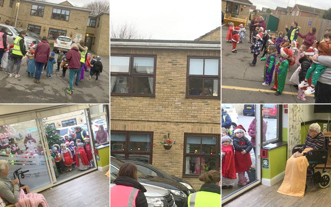 Bright Sparks Nursery children sing carols for St Winifreds Care Home residents