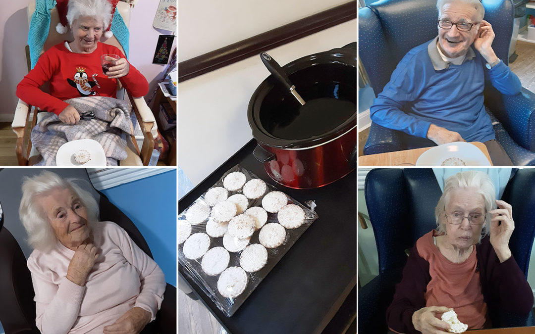 Mince pies and mulled wine at St Winifreds Care Home