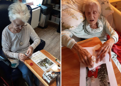 St Winifreds Care Home ladies making 2021 calendars