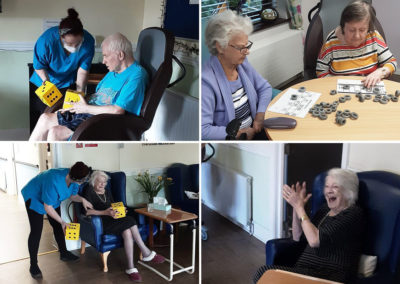 Residents enjoying music and games at St Winifreds Care Home
