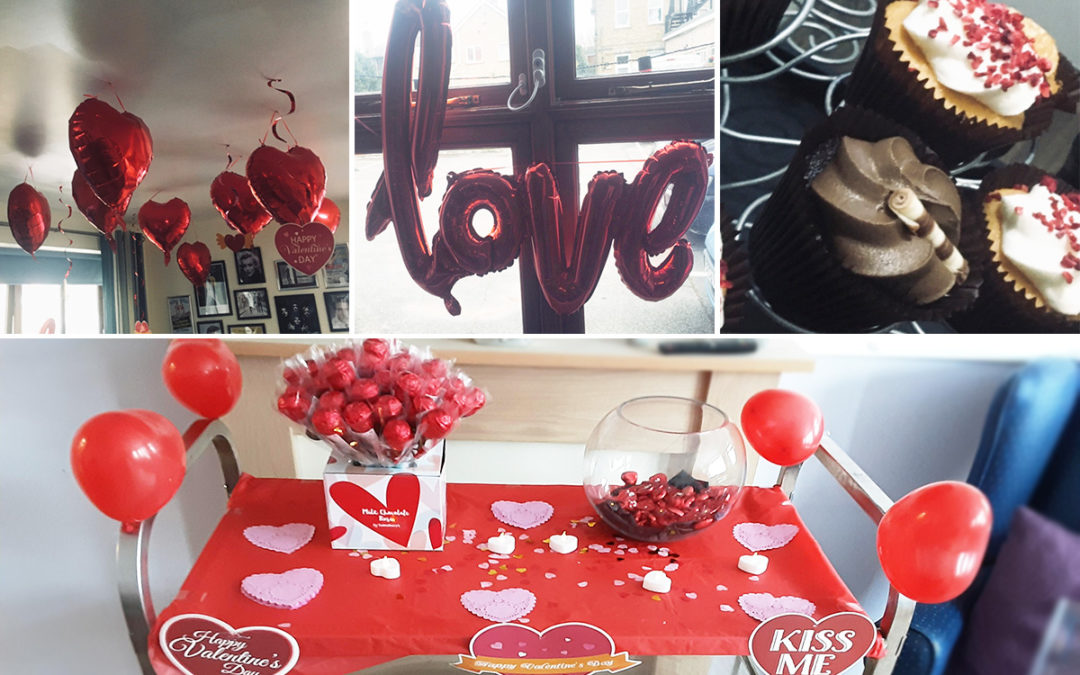 St Winifreds Care Home residents celebrate Valentines Day