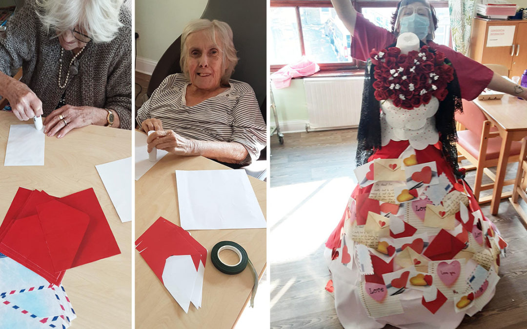 St Winifreds Care Home residents and staff create a fantastic Valentines display