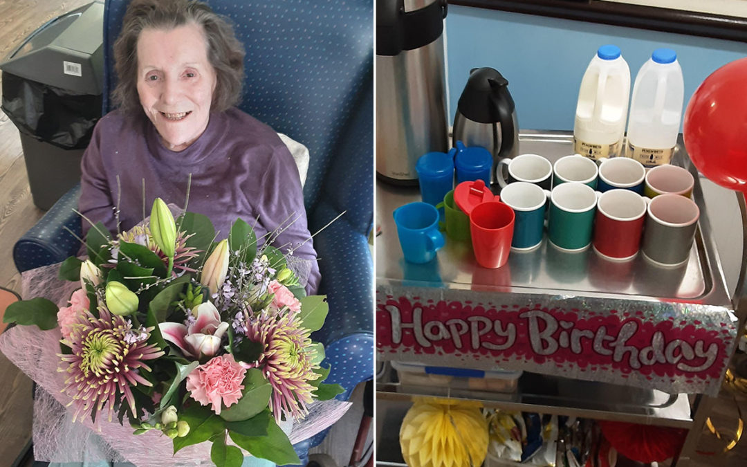 Happy birthday to Doreen at St Winifreds Care Home