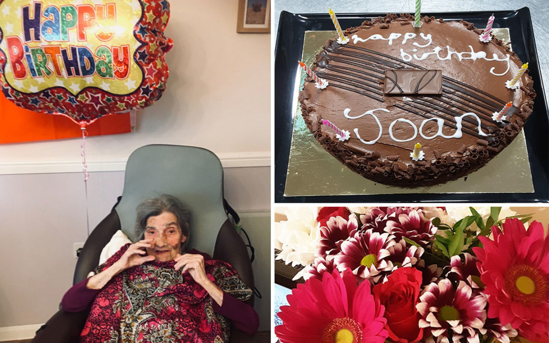 Birthday celebrations for Joan at St Winifreds Care Home
