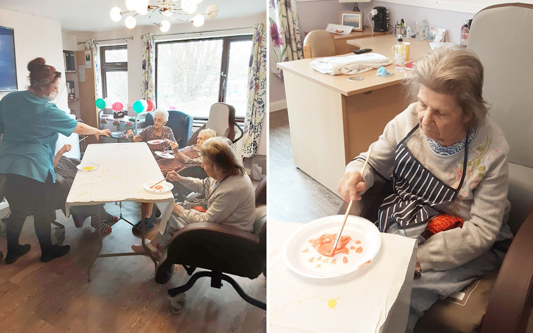 Splash art and movie day at St Winifreds Care Home
