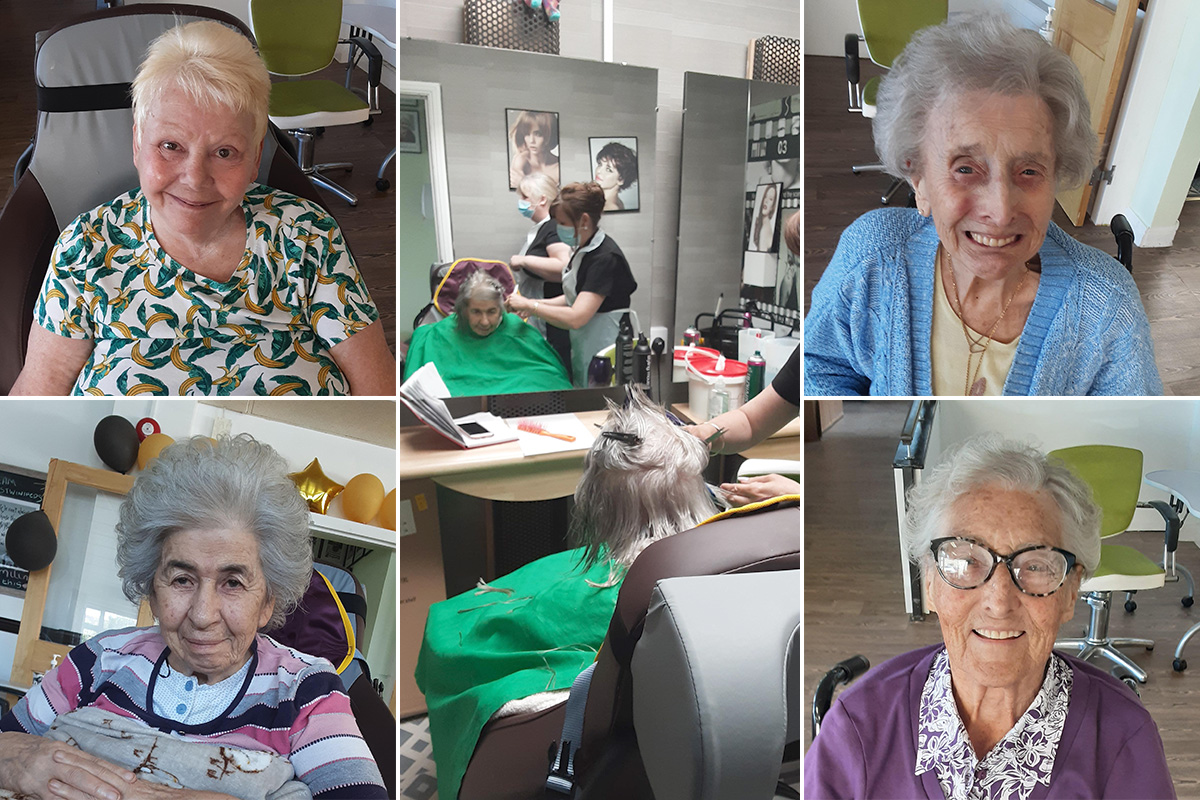 St Winifreds Care Home ladies showing off their new hairdos
