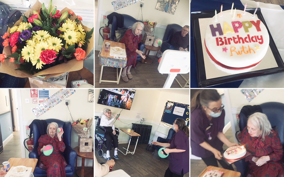 Birthday celebrations and games at St Winifeds Care Home