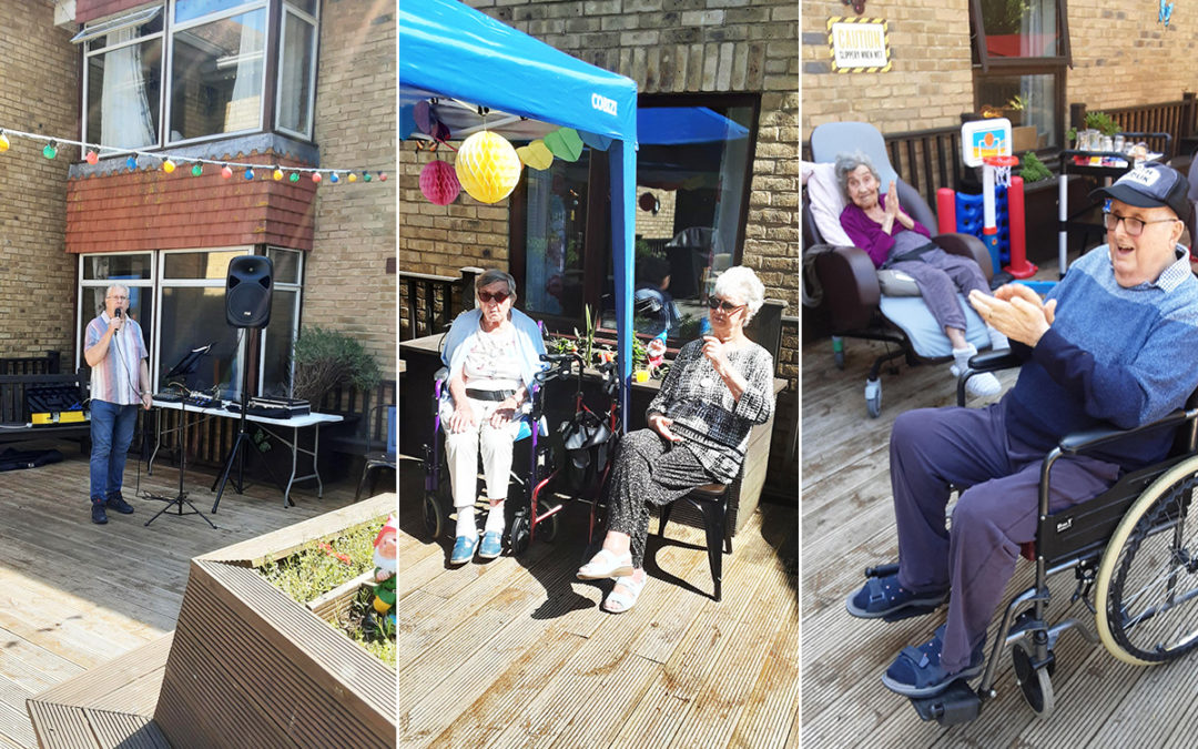 Music in the garden at St Winifreds Care Home