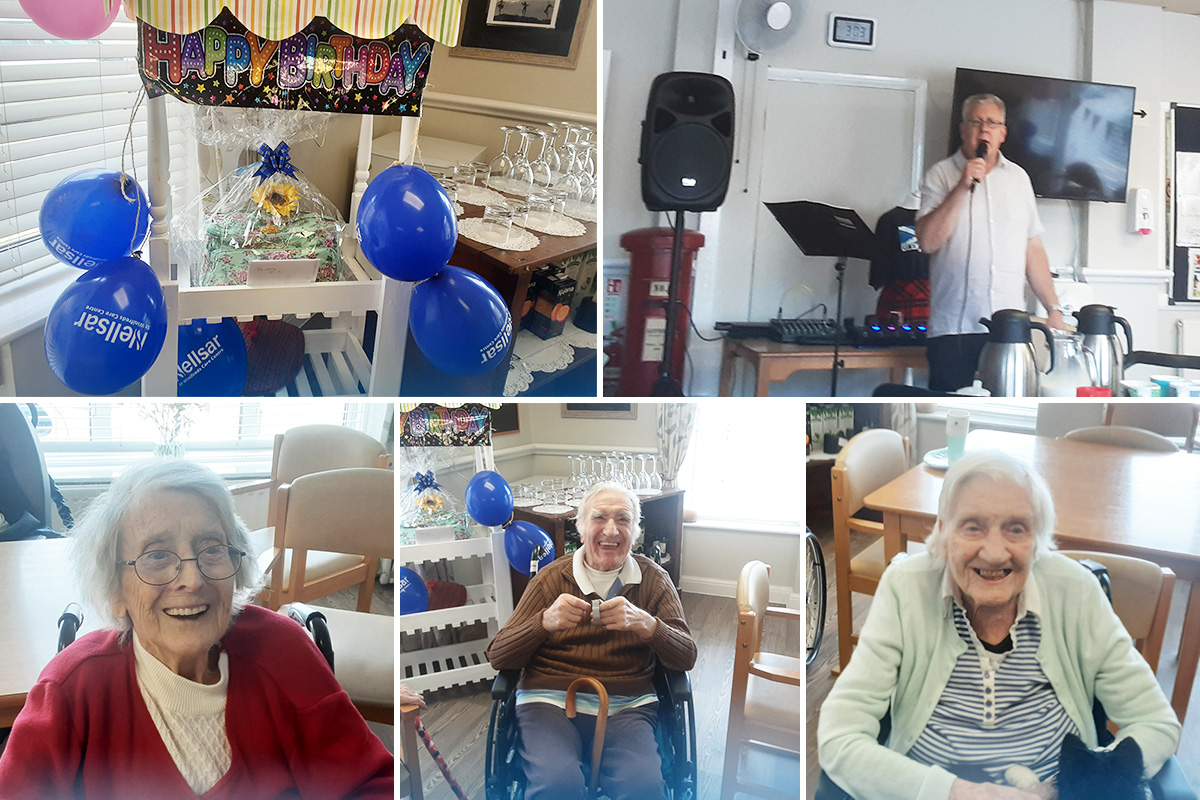 Singer Geoff Dean entertaining St Winifreds Care Home residents with music