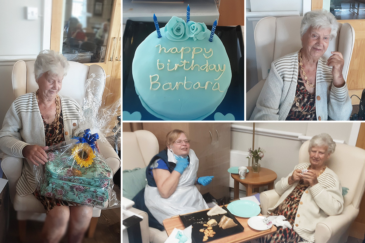 Birthday celebrations for a resident at St Winifreds Care Home