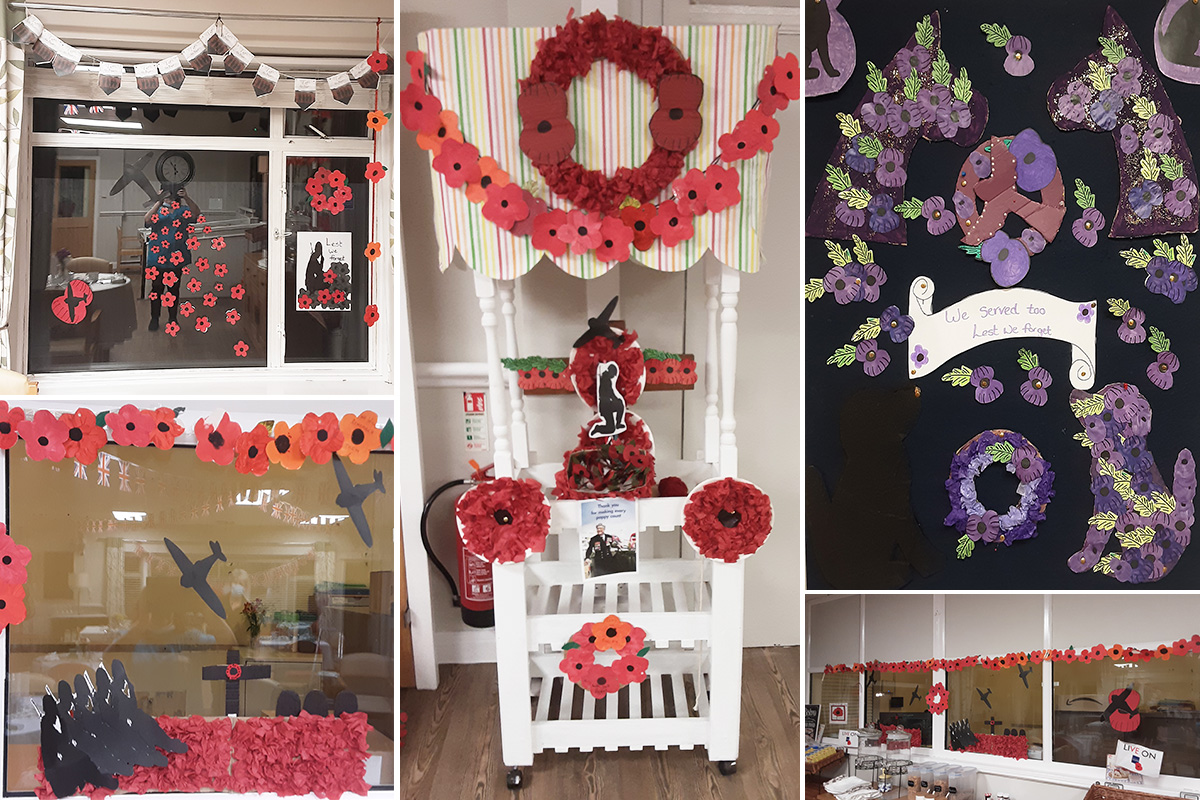 Remembrance decorations at St Winifreds Care Home