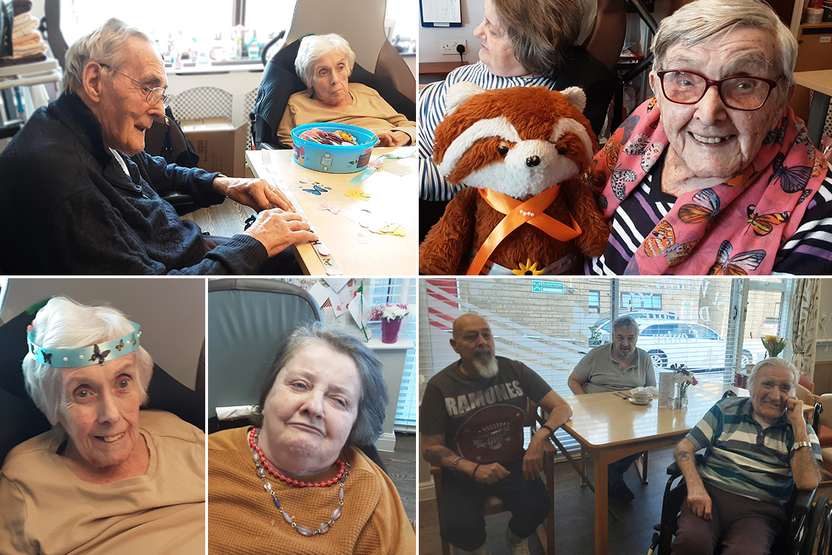 St Winifreds Care Home residents enjoying music with John and Ellie and hippy crafts 