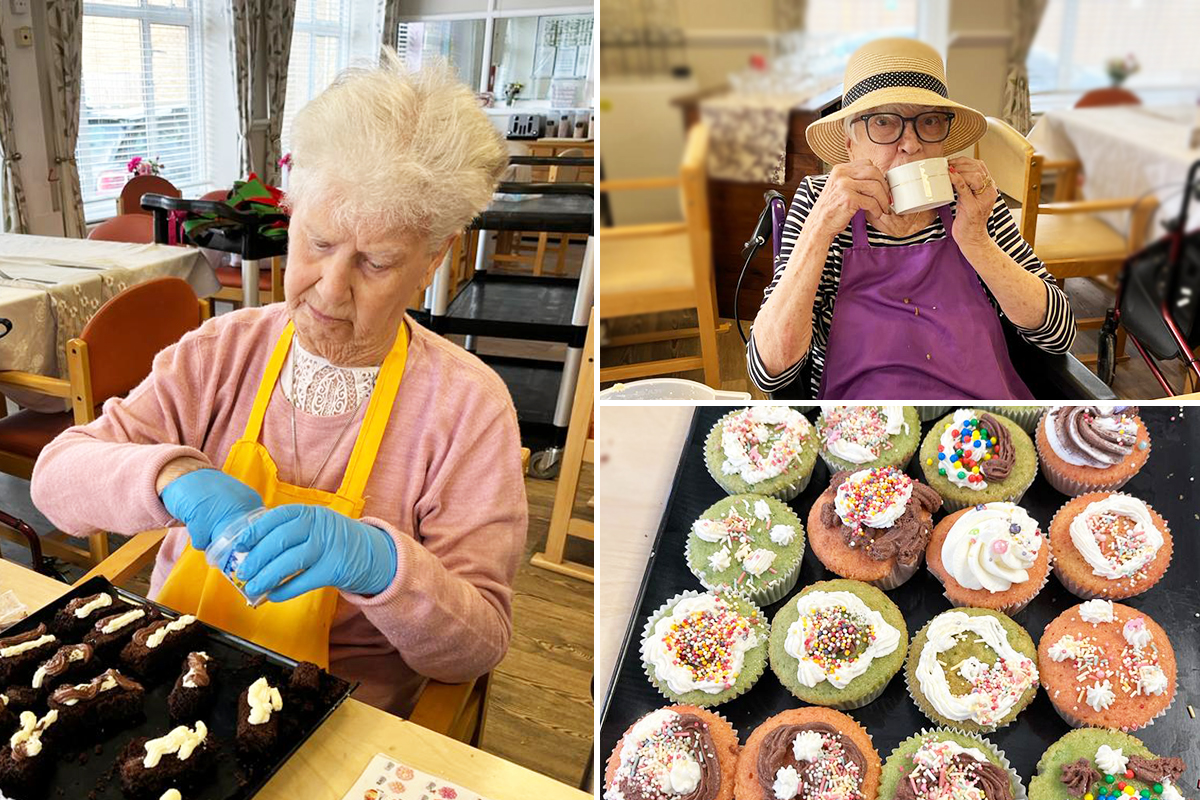 St Winifreds Care Home residents enjoy decorating cupcakes