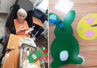 St Winifreds Care Home creating Easter decorations