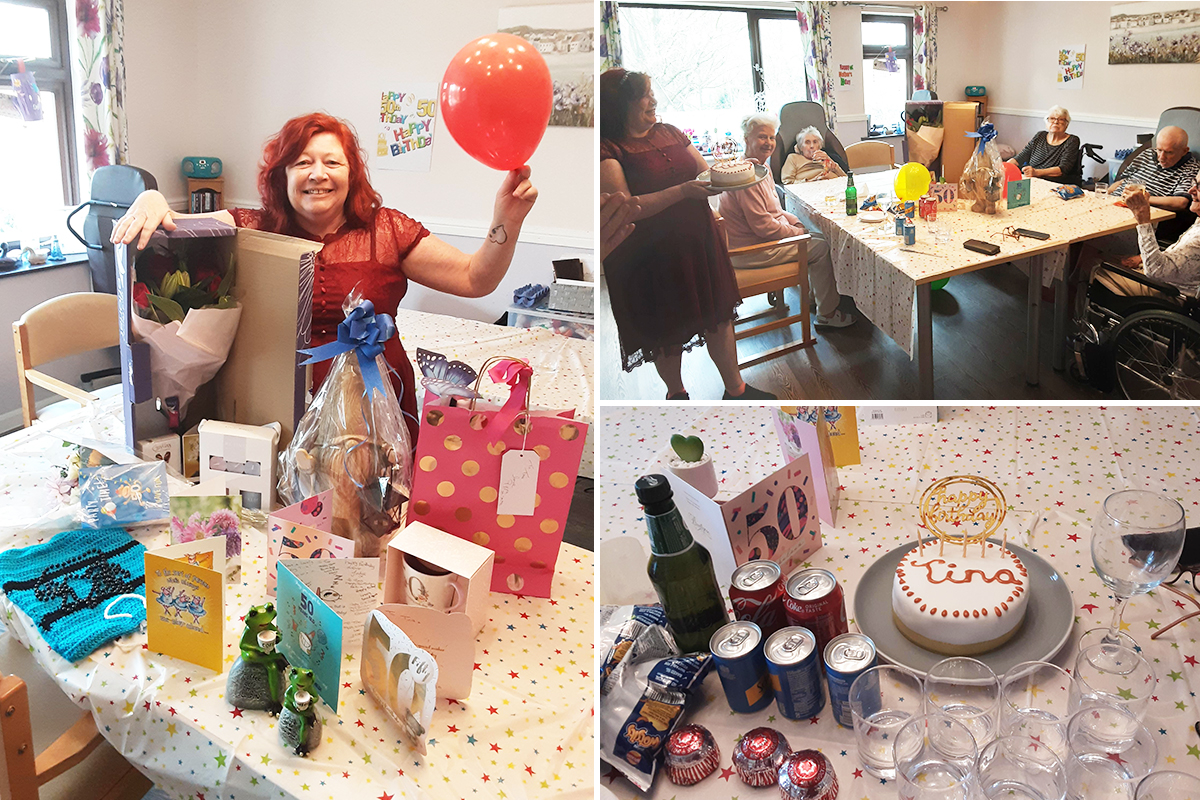 Tina's 50th birthday celebrations at St Winifreds Care Home