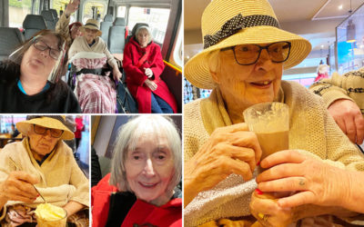 St Winifreds Care Home resident enjoy Costa outing and making scones