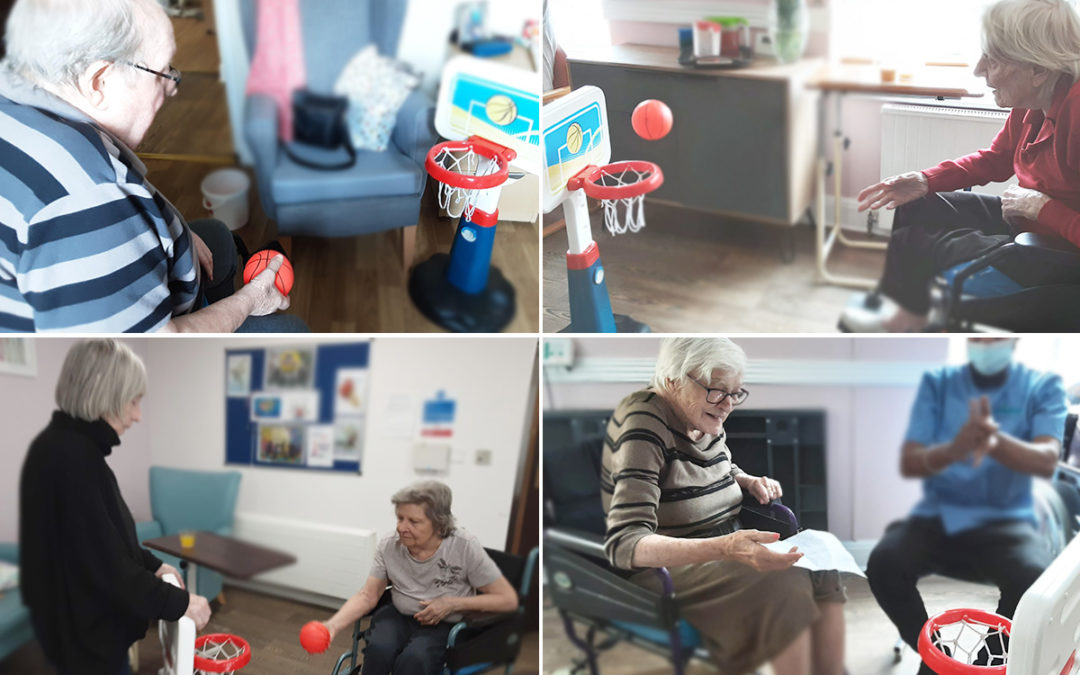 St Winifreds Care Home residents show off basketball skills