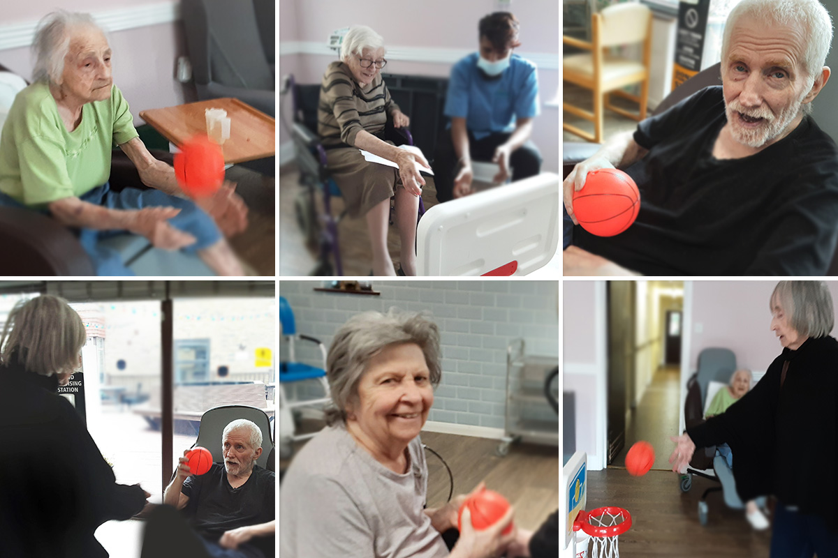 Shooting hoops at St Winifreds Care Home