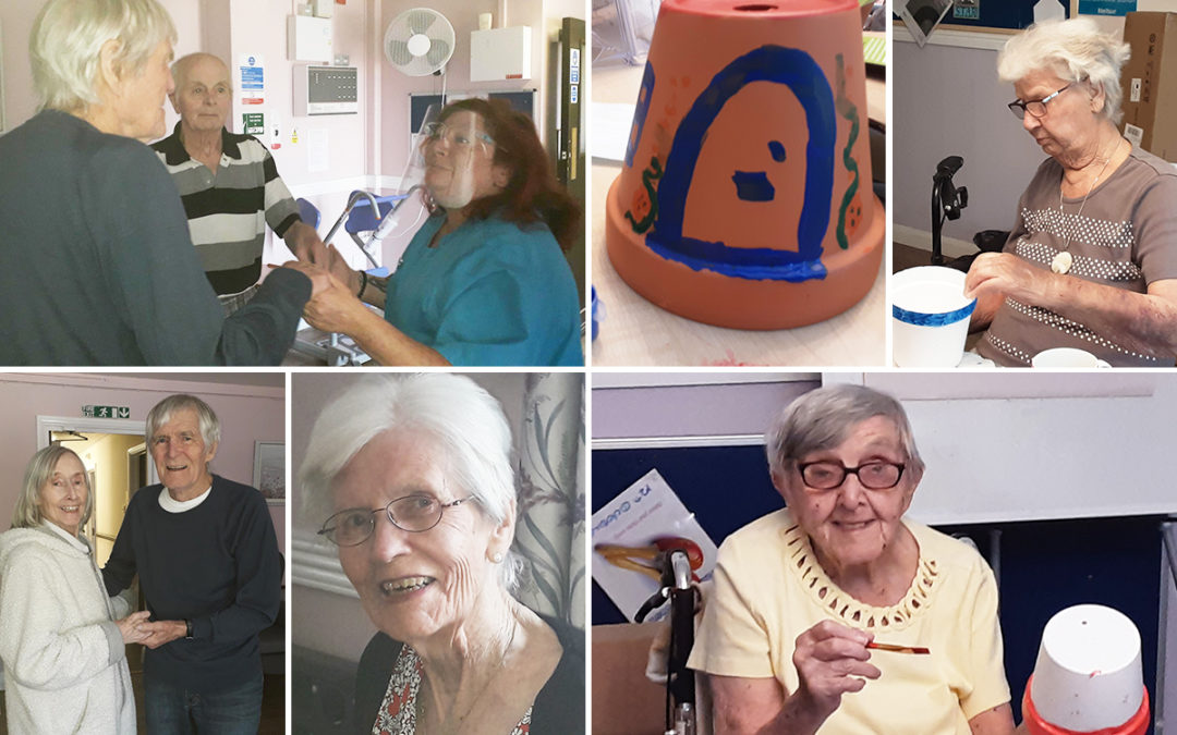 St Winifreds Care Home residents enjoy a singalong and garden crafts