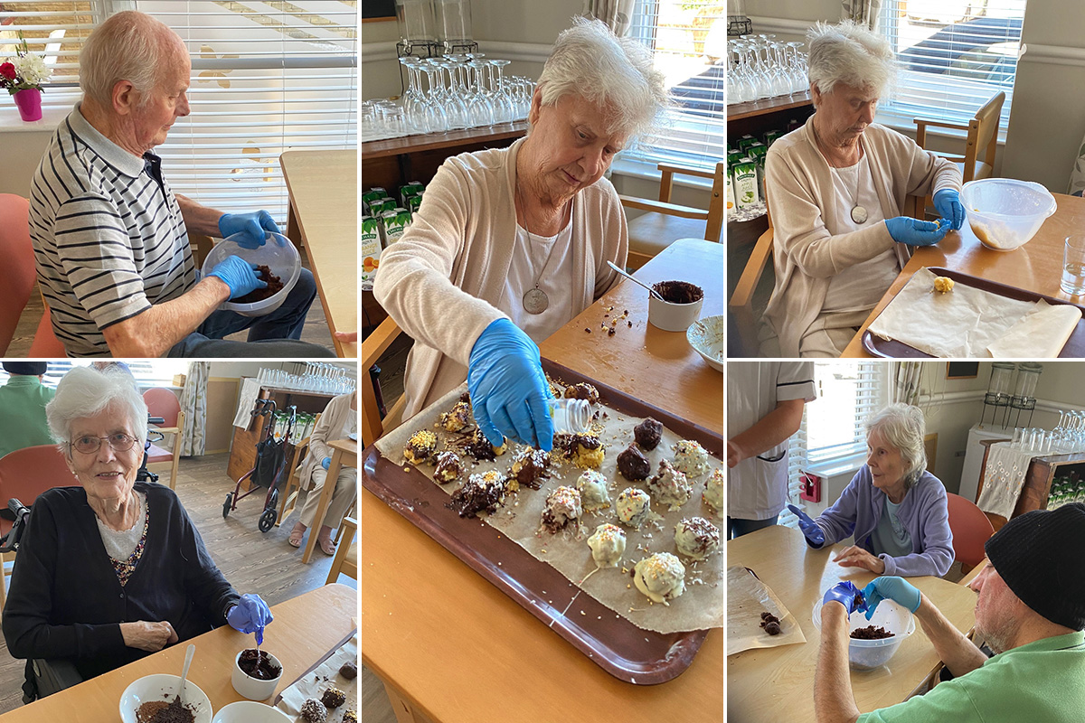 Making cake pops at St Winifreds Care Home