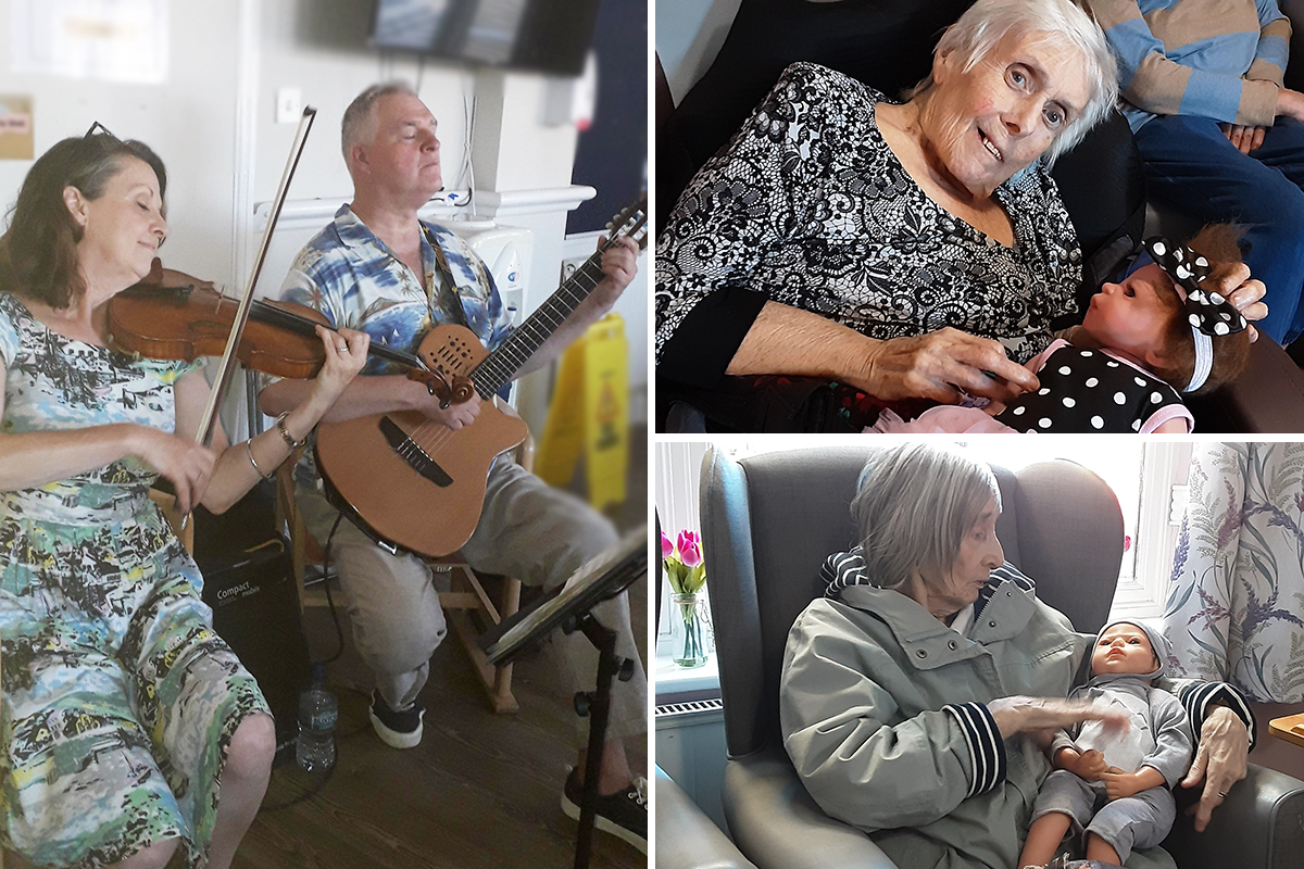 Java Jive music and dementia dolls at St Winifreds Care Home