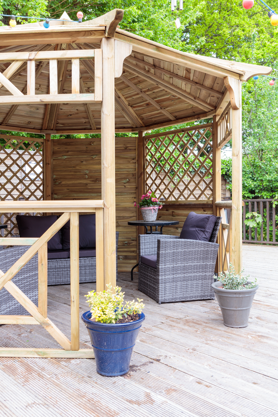 The secure garden offers a comfy space to relax