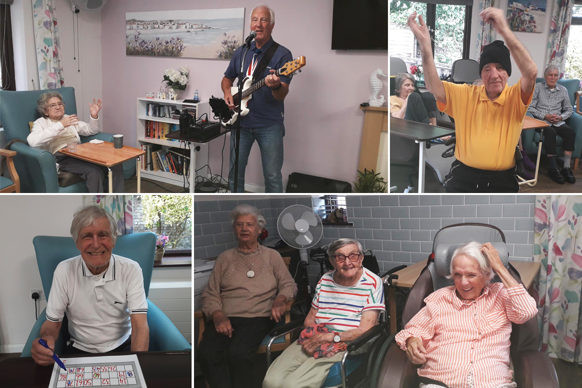 Barry Goss and bingo at St Winifreds Care Home