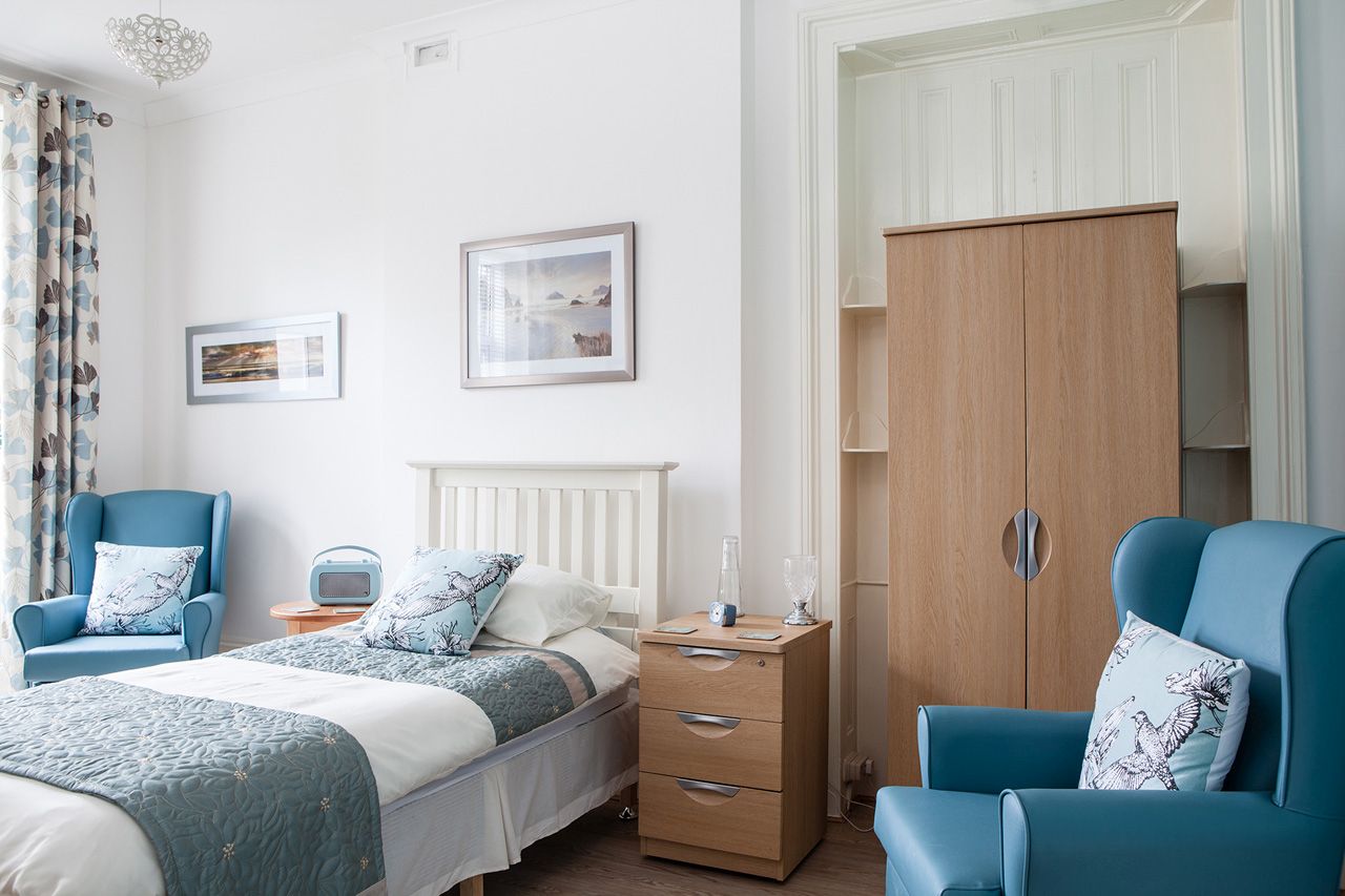 A typical bedroom in St Winifreds Care Home