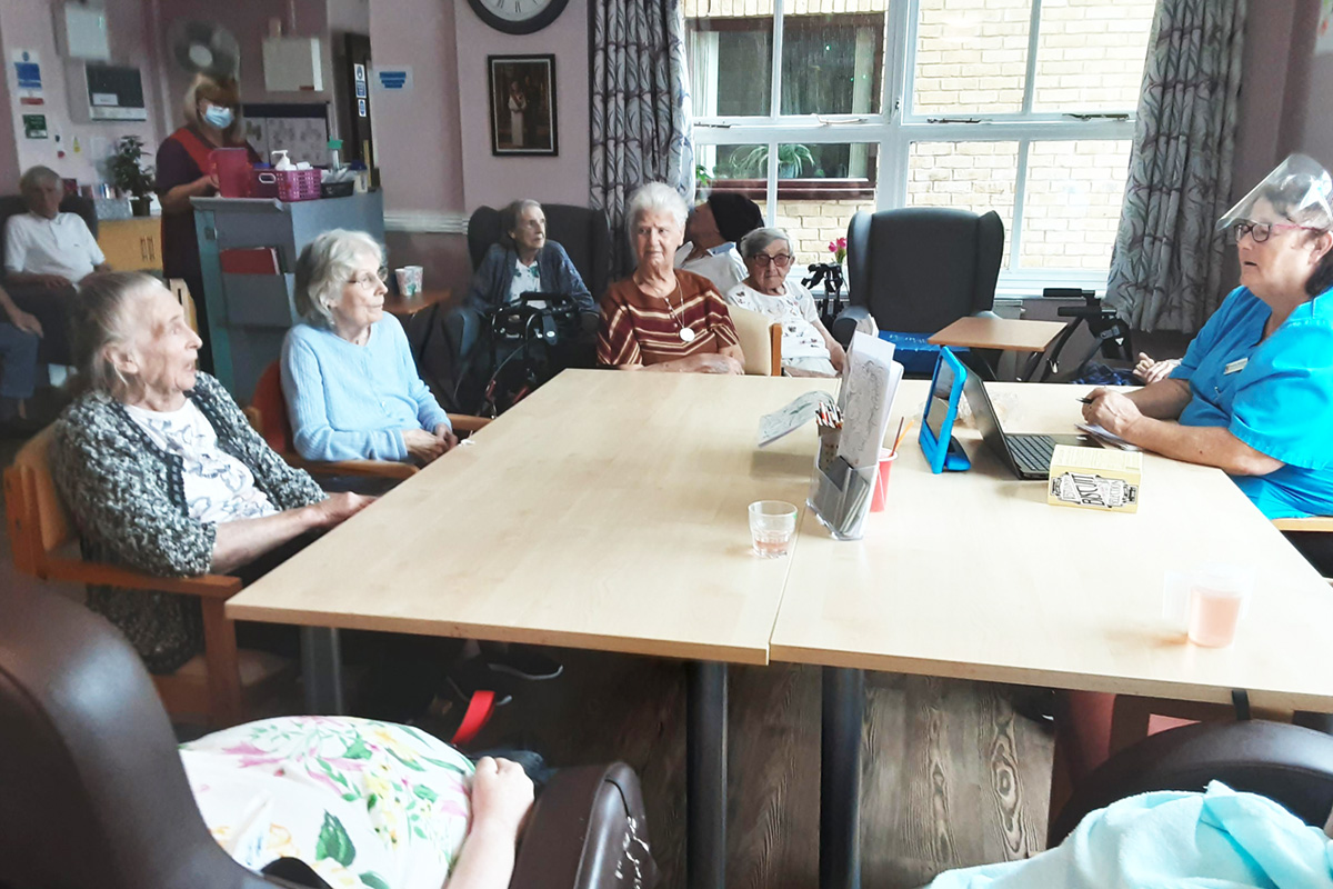 Residents meeting and Country Blues music at St Winifreds Care Home
