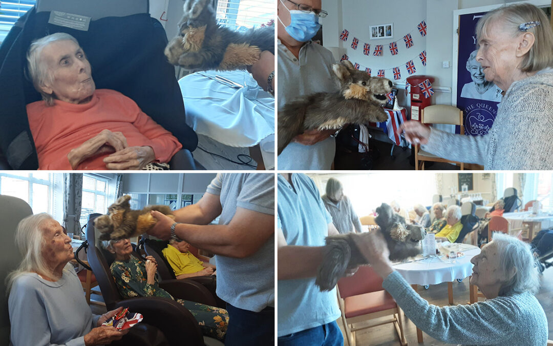 St Winifreds Care Home residents enjoy puppets and musical exercise