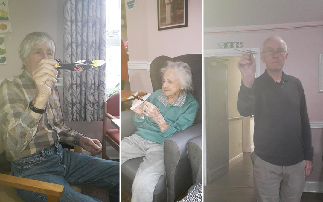 Fun with aeroplanes at St Winifreds Care Home