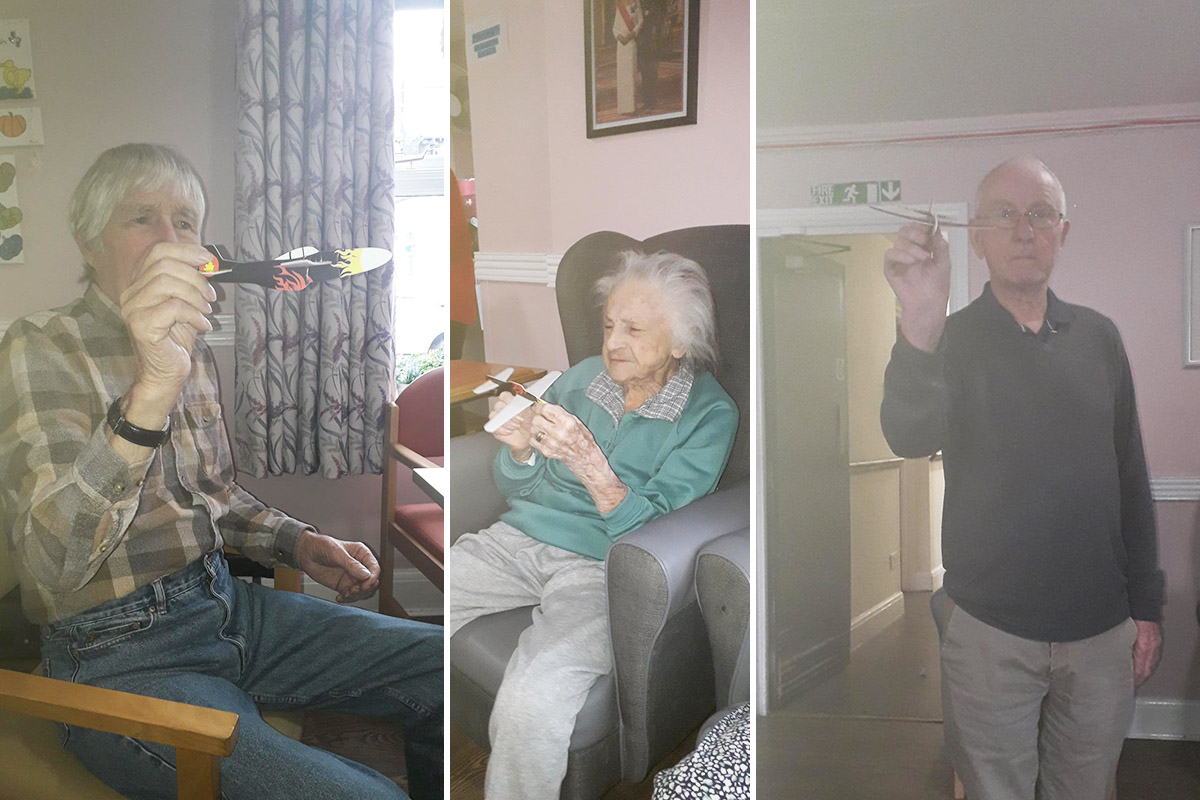 Fun with aeroplanes at St Winifreds Care Home