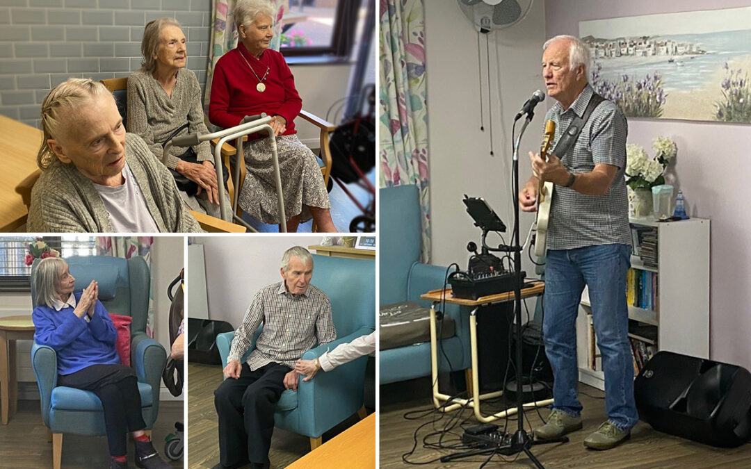 Barry Goss entertains St Winifreds Care Home residents