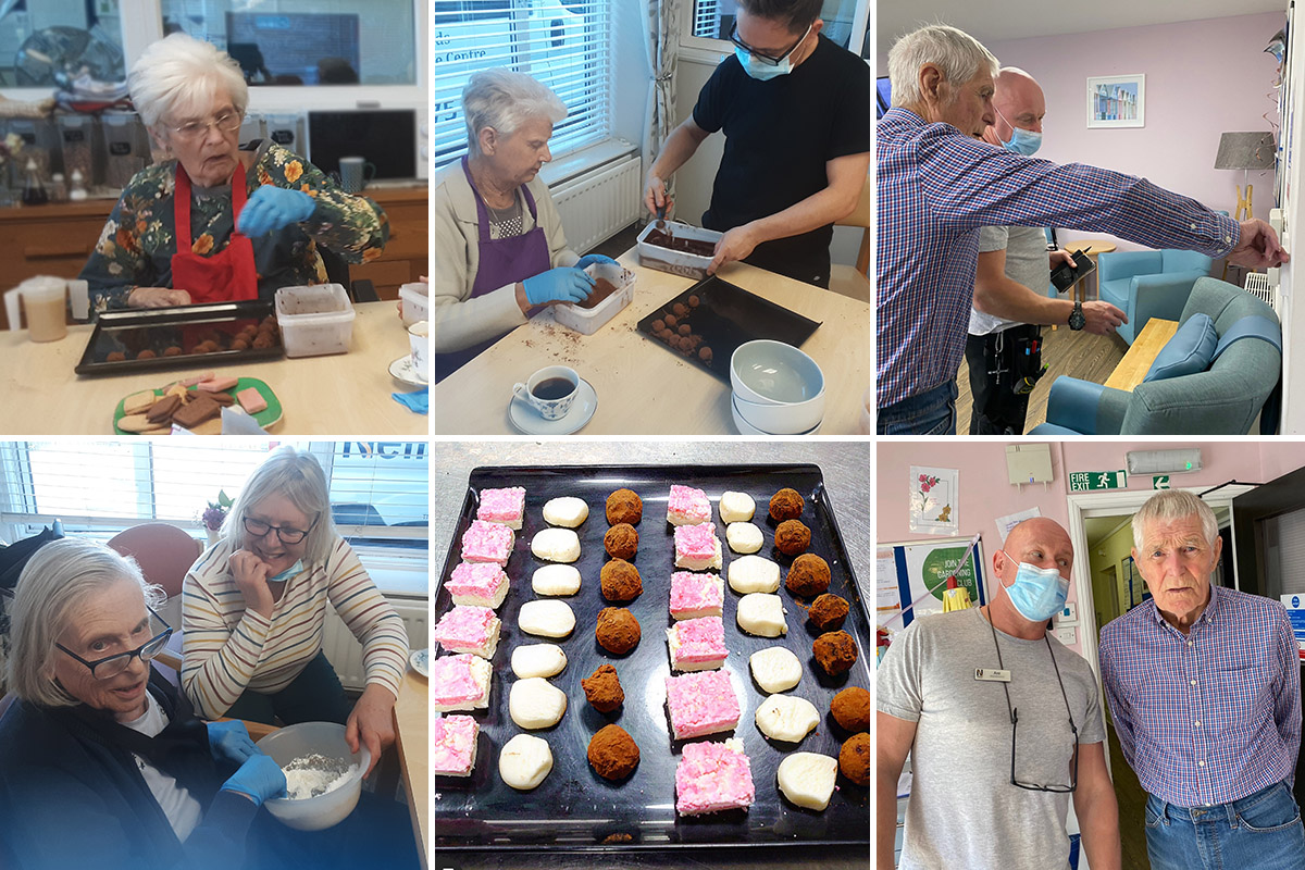 Making sweet treats and a resident lends hand at St Winifreds Care Home