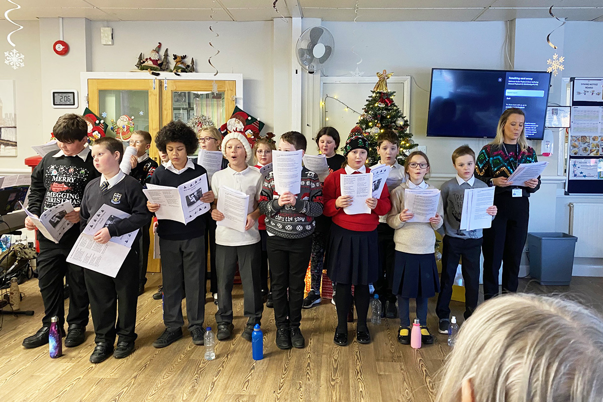 Warden House school choir at St Winifreds Care Home